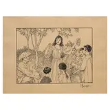 Fernando Amorsolo, Untitled, pen and ink on paper