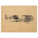 Fernando Amorsolo, Untitled, pen and ink on paper