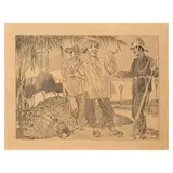 Irineo Miranda, Soldier, pen and ink on paper
