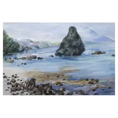 Solomon Saprid, Landscape, watercolor on paper