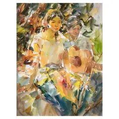 Jun Martinez, Harana, watercolor on paper