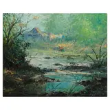 Cesar Buenaventura, Rural Scene, oil on canvas