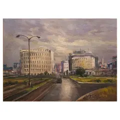 Gabriel Custodio, Old Makati, oil on canvas
