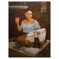 Serafin Serna, Mananahi, oil on canvas