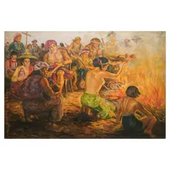 Muslim Ceremony by Fortunato Jervoso, oil on canvas, sold Oct 2025