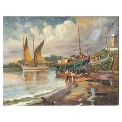 Miguel Galvez, After the Catch, oil on canvas
