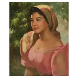 Romeo B. Enriquez, Portrait of a Filipina, oil on canvas