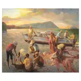 Dante F.T Castillo, Morning Catch II, oil on canvas