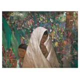 Hermès Alègrè, Mother and Two Children, oil on canvas