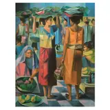 Villaruz, Market Scene, oil on canvas