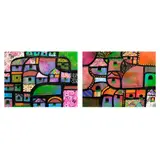 Manuel Baldemor, a.) Luntiang Pook  b.) Sitio Bagong Pag-asa, b.) Sitio Bagong Pag-asa <br> signed and dated 2019 (lower right) <br> mixed media <br> 10” x 13” (25 cm x 33 cm)