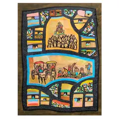 Manuel Baldemor, Thanksgiving Procession, mixed media on paper