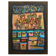 Harvest Time by Manuel Baldemor, mixed media on paper, sold Oct 2025