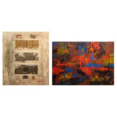W.R. Cuevas, a.) Untitled b.) Expression, b.) Expression <br> signed and dated 1984 (lower right) <br> acrylic on paper<br> 17” x 24” (43 cm x 61 cm)