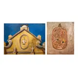 Riel Hilario, a) Lingayen Church  b) Agimat, Agimat <br> signed and dated 2017 (bottom) <br> oil on canvas <br> 12” x 9 3/4” (30 cm x 25 cm)