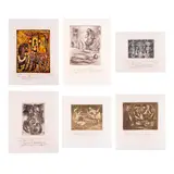 Manuel Rodriguez Sr., A Lot of Six Artworks, hand-signed (bottom)<br /> etching 48/100<br /> 5 1/4” x 6 1/2” (13 cm x 17 cm)<br /> d.) Untitlted<br /> hand-signed (bottom)<br /> etching 94/100<br /> 6 1/2” x 5 1/4” (17 cm x 13 cm)
