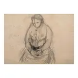 Seated Female Figure by Federico Aguilar Alcuaz, charcoal on paper, sold Jul 2025