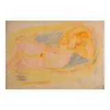 Nude by Federico Aguilar Alcuaz, pastel on paper, sold Jul 2025