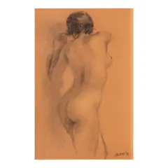 Nude by Cesar Legaspi, charcoal on paper, sold Jul 2025
