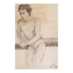 Man Resting by José T. Joya, pastel on paper, sold Jul 2025
