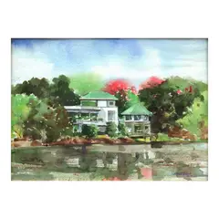 Vic Bachoco, Lake House, watercolor on paper