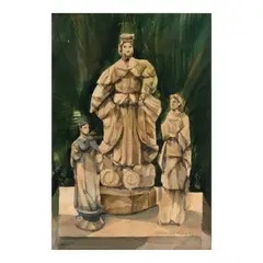 Magoo Valencia, Santos de Bulto, watercolor on paper