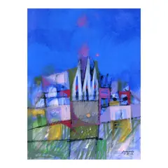 White Church by Mauro Malang Santos, gouache, sold Jul 2025