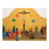 Ofelia Gelvezon-Tequi, Crucifixion, acrylic on rag paper