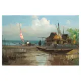 Untitled (Bangka) by Cesar Buenaventura, oil on canvas, sold Jul 2025