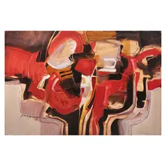 Work in Red and Black by Paco Gorospe, oil on canvas, sold Jul 2025