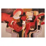 Paco Gorospe, Work in Red and Black, oil on canvas