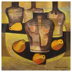 Still Life by Paco Gorospe, oil on canvas, sold Jul 2025