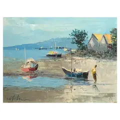 Leonardo Zablan, Seaside, oil canvas