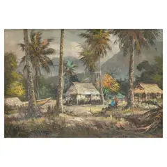 Antonio Calma, Kabukiran, oil on canvas