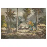 Antonio Calma, Kabukiran, oil on canvas