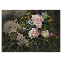 Jun Tiongco, Flowers Infusion, watercolor and pastel on paper<br />