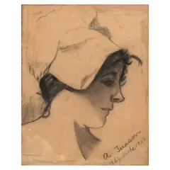 Angela Tuason, Portrait of a Lady, charcoal on paper