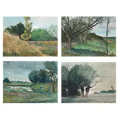 Marciano Galang, A Lot of Four Artworks, <br />c.) Landscape <br />signed and dated 1969 (lower right) <br />oil on wood <br />9” x 12” (23 cm x 30 cm) <br /> <br />d.) Landscape <br />signed and dated 1969 (lower right) <br />oil on wood <br />6” x 8” (15 cm x 20 cm)