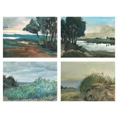 Marciano Galang, A Lot of Four Artworks, <br />c.) Landscape <br />signed and dated 1969 (lower right) <br />oil on wood <br />12” x 16” (30 cm x 41 cm) <br /> <br />d.) Landscape <br />signed (lower right) <br />oil on canvas <br />12” x 16” (30 cm x 41 cm)