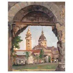 Elias Laxa, Church, oil on canvas