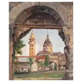 Elias Laxa, Church, oil on canvas