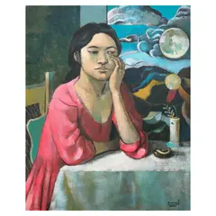 Marcel Antonio, Moonlit Whispers, oil on canvas