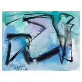 Romulo Olazo, Untitled - Abstract Forms, tempera on paper
