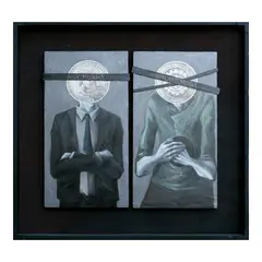 Cedrick Dela Paz, Two Sides of a Coin, acrylic and vinyl on canvas
