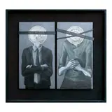 Cedrick Dela Paz, Two Sides of a Coin, acrylic and vinyl on canvas