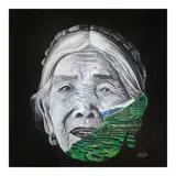 Jason Galo Dilao, Mambabatok, acrylic on canvas