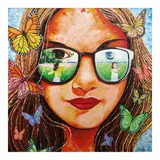 Ron-Ron P. Del Carmen, Dalawang Bata Sa Hardin, acrylic on canvas