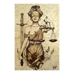 Sherwin D. Figuracion, Cubic Justice, pyrography