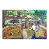 Roger M. Dela Cruz, Sr., The Sugarcane Milling Harvester, acrylic on canvas