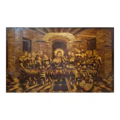 Danilo Faustino, Last Supper, pyrography